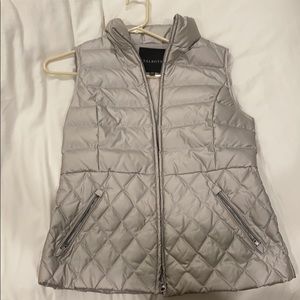 Talbots silver puffer vest
